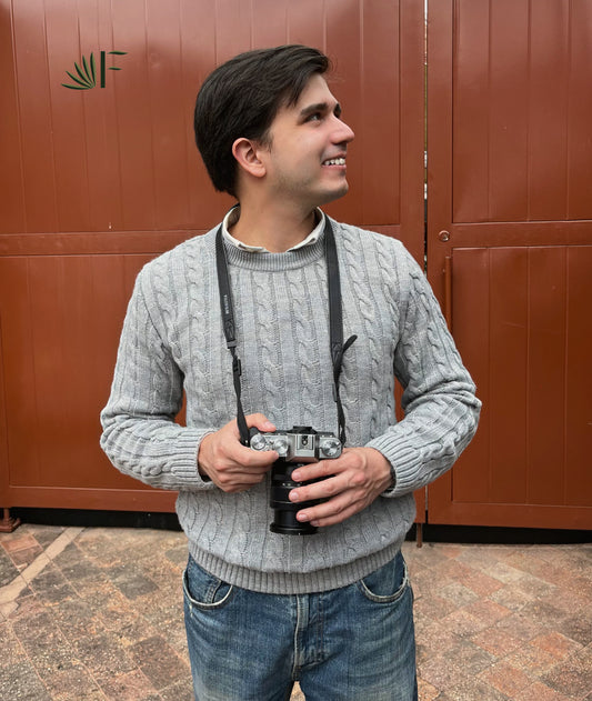 Saco Trenzado Cuello Redondo