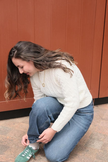 Saco Trenzado Cuello Redondo