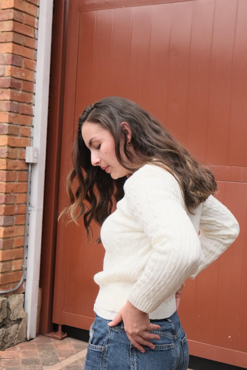 Saco Trenzado Cuello Redondo