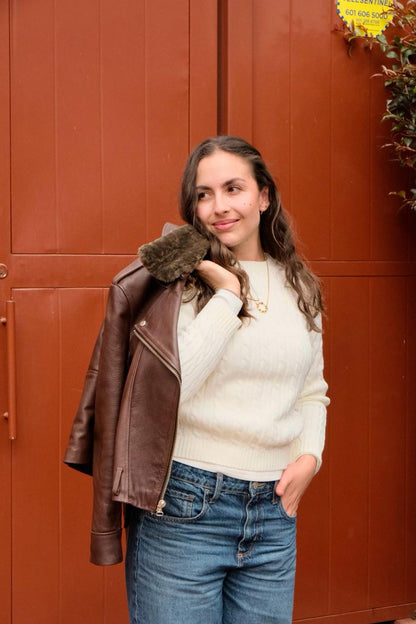 Saco Trenzado Cuello Redondo