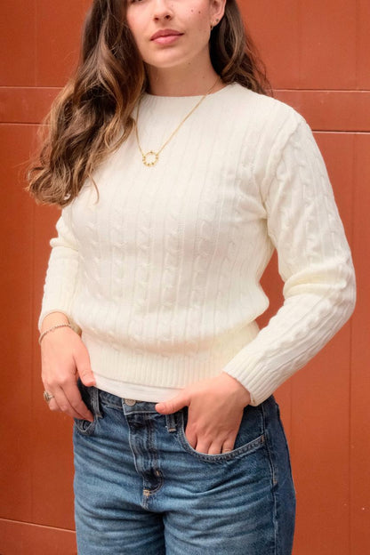 Saco Trenzado Cuello Redondo